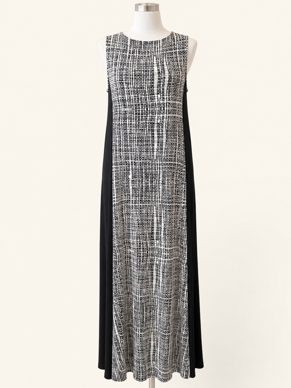 Rachel Pally XS Black Ivory Abstract Print Modal Sleeveless Maxi Dress